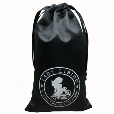 China Recyclable Custom Wig Glass Satin Drawstring Bag for sale