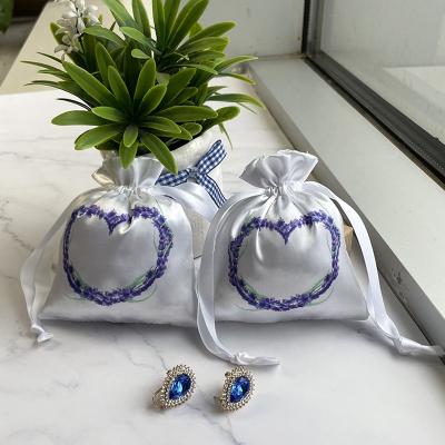 China Drawstring Sublimation Recycled Satin Gift Drawstring Packaging Bag for sale