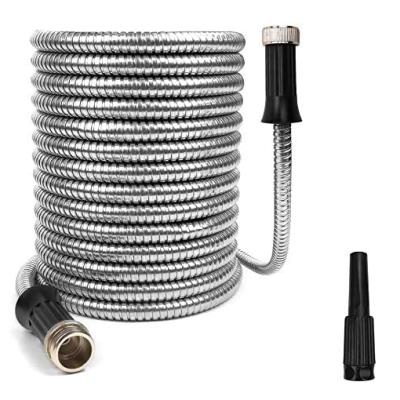 China 50ft Anti Abrasion Expandable 75ft Stainless Steel Water Hose For Garden Work for sale