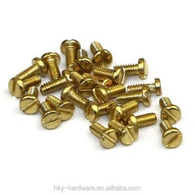 China Eyewear Screw Customized Brass Micro Slotted High Precision M1.4 Small Screw for sale