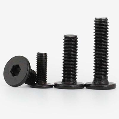 China Flat m3 m4 m5 m6 m8 m10 Black Oixde Profile Hex Ultralow Socket Thin Head Screw for sale