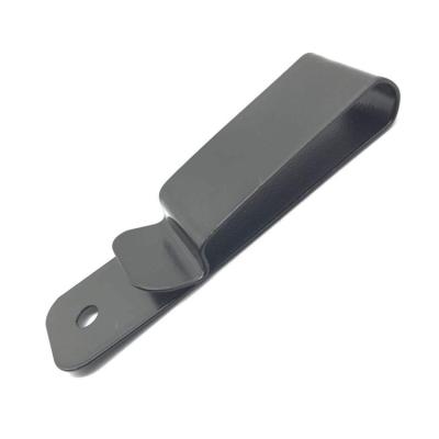 China Leather Belt Factory Supply 67*22mm Steel Black Metal Spring Holster Belt Clip for sale