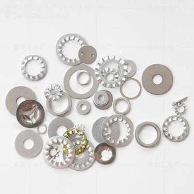 China Internal Tooth Stainless Steel Lock Metal Round Seal Gasket Ring Galvanized Circlip Thin Wedge Flat Spring Washer for sale