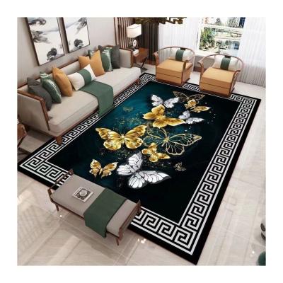 China Home/Hotel/Office/Bedroom Custom Machine-made Printed Carpet Butterfly Flower Design for sale