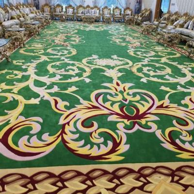 China Hotel Lobby Hall Handmade Acrylic Wool Silk Viscose Living Room Carpet with Carving for sale