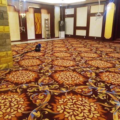 China Custom Luxury Wool Nylon Axminster Casino Carpet Machine Made Loop Pile Washable Office for sale