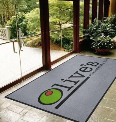 China Home Decoration Rectangle Custom Carpet Printed Logo Doormats for Indoor Outdoor Entrance for sale