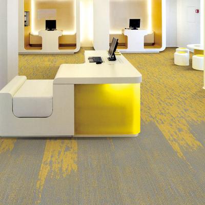 China Abstract Pattern 100% Nylon 6 Pvc Backing Carpet Tile for Commercial Spaces in Yellow for sale