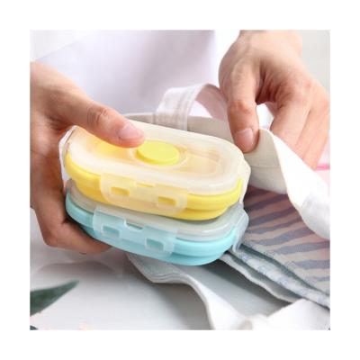 China Hot Collapsible Plastic Material Silicone Lunch Food Grade Silicone Factory Selling Transparent Packaging Box for sale