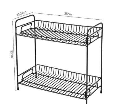 China 2021-2-Tier Stand EZOWare Kitchen Bathroom Countertop Storage Organizer Sustainable Shelf Holder Spice Rack for sale