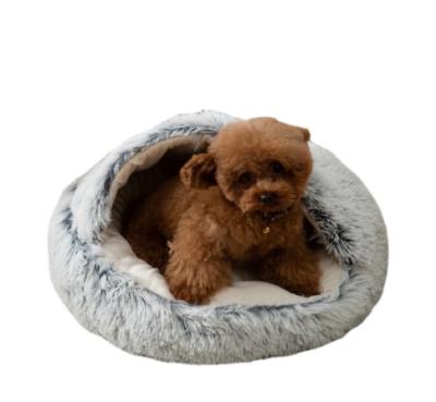 China 2021Wholesale Round Platform Donut Pet Bed Hutch Plush Pet Supply Viable Round Plush Pet Supplies Bed for sale