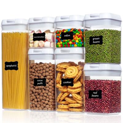 China Seven-Piece Freshness Keeping Kitchen Storage Box Plastic Easy-to-Button, Fresh and Moisture-Proof Set Can, Transparent and Sealed Box for sale