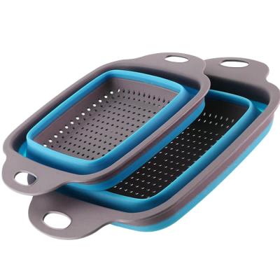 China Customizable Collapsible Home Kitchen Filter Food Silicone Kitchen Sink Strainer For 2 Pieces for sale