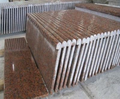 China Red Straight Granite Stepping Stones For Indoor And Outdoor Stairs for sale