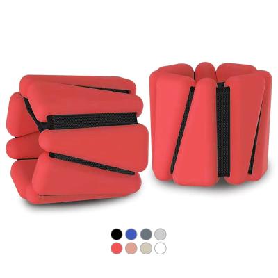 China Iron Customized Shape Rectangle Triangle / Other Durable Silicone 2Ib Adjustable Wrist Weights Wearable Fitness Weight Bracelet for sale