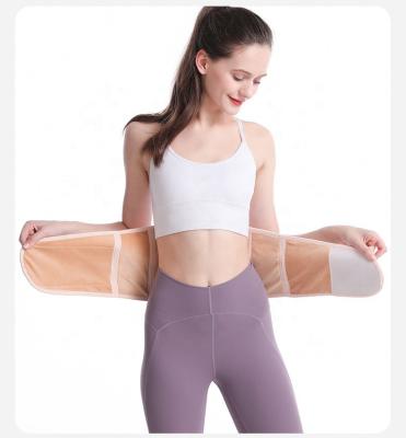 China Elasticity Breathable Hot Sale Sports Comfortable Pad Plus Fleece Continue Warm Body Training Pad Sweat Waist Bandage Support Waist Trimmer for sale