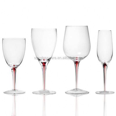 China New Design Promotion Modern Party Tumbler Whiskey Wine Stem Clear Glass Red Wine Glass for sale