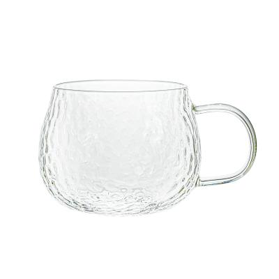 China Eco-friendly Multifunctional High Round Borosilicate Water Tea Cup Hammer Glassware Custom Sustainable for sale