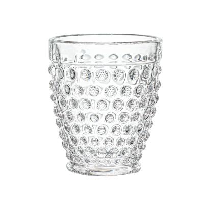 China Vintage CLASSIC high quality modern crystal water glasses embossed kitchen glassware custom embossed glass for sale