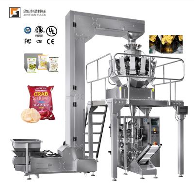 China Food CE Automatic Oatmeal Kurkure Snacks French Fries Banana Fruit Chips Packing Machine zu verkaufen