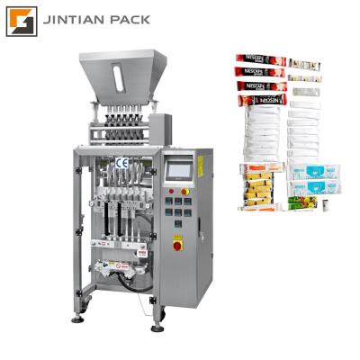 China Automatic Salt Lanes 6 Lanes Food 4 Sugar Stick Bag Multi Lane Packing Machine for sale