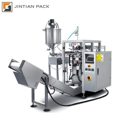 China Automatic Food Packing Line With Pump Liquid Packing Machine Milk Honey Oil Shampoo Sauce Jam Liquid Packing Machine for sale