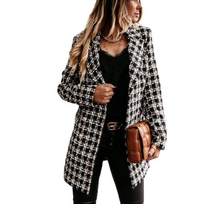 China Xilan XL0138 2021 Breathable Causal Lapel Spring Spring Medium Length Printing Women Jacket And Coat Lady Fashion Clothing for sale