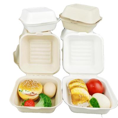 China Bagasse Meal Prep Disposable Food Container Various Sugarcane Bagasse Biodegradable Fast Food Lunch Box for sale