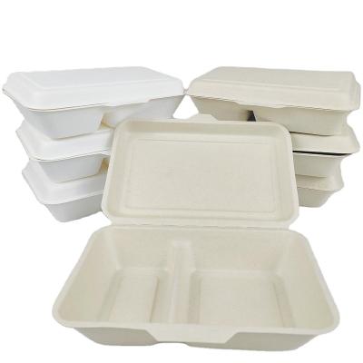 China 1000ml Sugar Cane Bagasse Bagasse Food Container Plant Pulp Bowl for sale