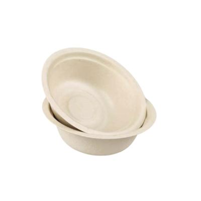 China Biodegradable High Quality Disposable Eco-friendly Bagasse 100% Sugarcane Bagasse Fiber Paper Pulp Bowl Soup Bowl for sale