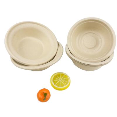 China Biodegradable Disposable 680ml Bagasse Sugar Cane Bagasse Salad Bowl Sets Bamboo Tableware Soup Bowl The Bio for sale