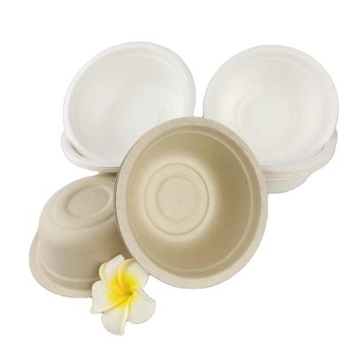 China Sturdy Round 680ml Compostable Sugarcane Bagasse Bagasse Natural Bamboo Fiber Bagasse Disposable Paper Bowls for sale