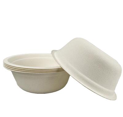 China 350ml Disposable Biodegradable Sugarcane Bagasse Lunch Bowl Eco-friendly Bagasse Bowl Bamboo Salad Bowl for sale