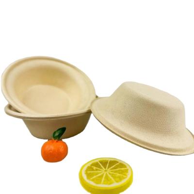 China Biodegradable Disposable Compostable Sugar Cane Bagasse Salad Soup Bowl Round Paper Sugar Cane for sale