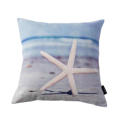 China Latest Design FabExcel Simple Sea Shell Linen Cotton Custom Cushion Cover for sale