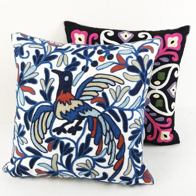 China Wholesale Eco-Friendly Cushion Cover 45X45 Eco-Friendly Paisley Embroidery Sofa Couch Decorative Pillow for sale