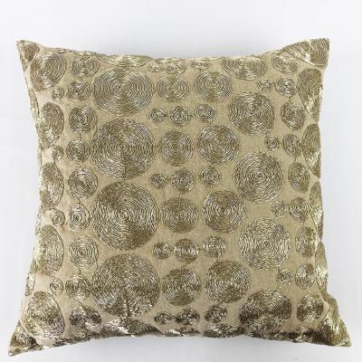 China Decorative Plain 45X45 Home Stitch Pillow Shape Embroidered Turkish Sequin Cushion Cover for sale