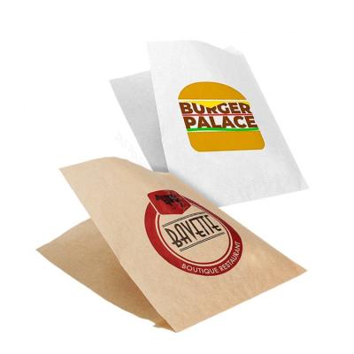 China Custom Recyclable Your Logo Design Burger Biscuit Snack Croissant Food Package Eco SOS 4 Size Biodegradable Kraft Paper Bags for sale