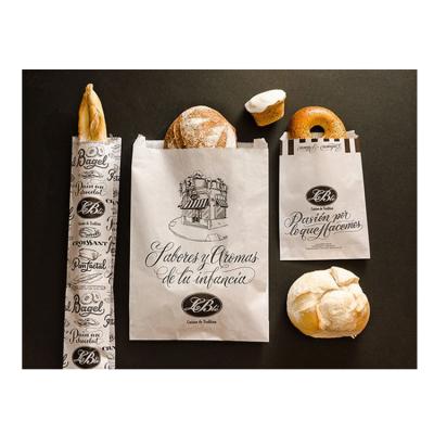 China Recyclable Custom Design Logo Printed White Baguette Loaf Cookies Bag Bakery Food Packaging Bread Packaging Kraft Paper Bag With Window for sale