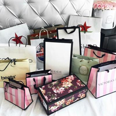 China Recyclable Quick Custom Strong Handle Paper Bags Plain White Pink Jewelry Gift Carrier Paper Shopping Custom Printed Paper Bag Luxury Package for sale