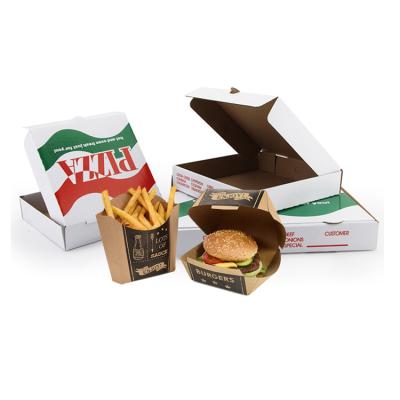 China Handmade Biodegradable Restaurant To Go Fast Food Salad Fry Pizza Packaging Box Custom Logo Disposable Wrapping Paper Containers Togo for sale