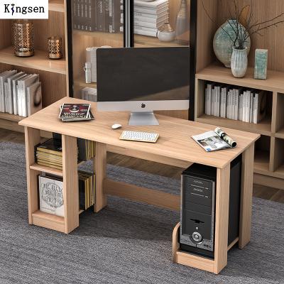 China Home Office Expandable Wooden Computer Desk Computer Table Desk Table One CPU Socket And One Shelf In Each Side HM-CPDKWCPU124 for sale