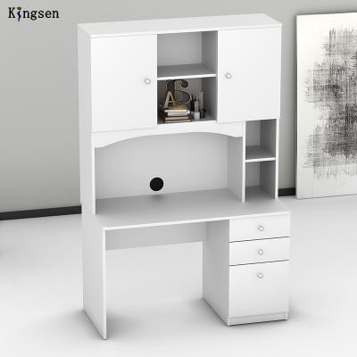 China Extendable personal computer desk with wooden bookcase computer table desk bookcakse home office furniture for sale