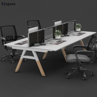 China Four-seats Extendable Benches Workstation in Steel Frame Computer Desk Computer Table Desk OME for sale