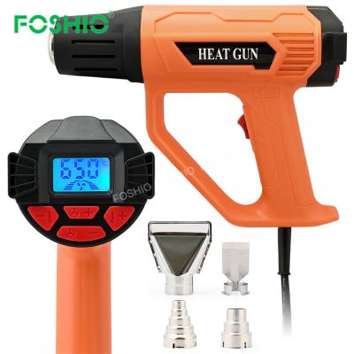 China Professional Temperature Adjustable Foshio LCD Display Show Air Gun Electric Hot Air Gun Heat Gun for sale