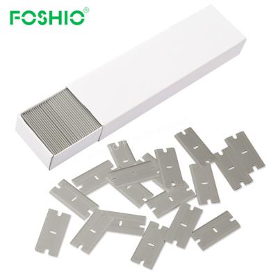 China Sticker remove Foshio Replaceable Double Edge Cleaning Plastic Razor Shaving Blades for sale