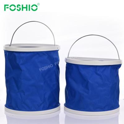 China Foshio 9L 11L Foldable Car Wash Cleaning Foldable Camping Water Bucket for sale