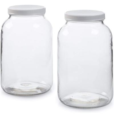 China Personal Care Wide Mouth Easy To Clean 1 Gallon Glass Jar With Plastic Airtight Lid for sale