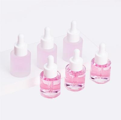 China Wholesale Essential Oil Glass Cosmetic Bottle With Dropper Frosted Clear Round Bottle for sale