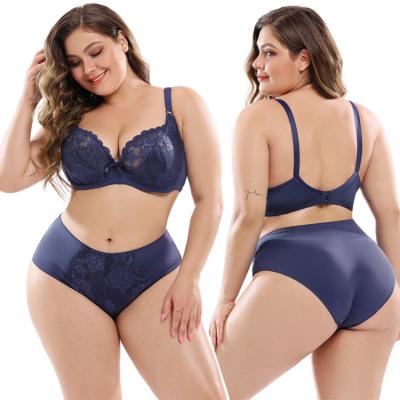 China QUICK DRY Breathable Thin Cup Lift Up Big Sexy Women E Cup Dropshipping Lace Bralette Underwire Plus Size Plus Size Bra And Panty Sets for sale